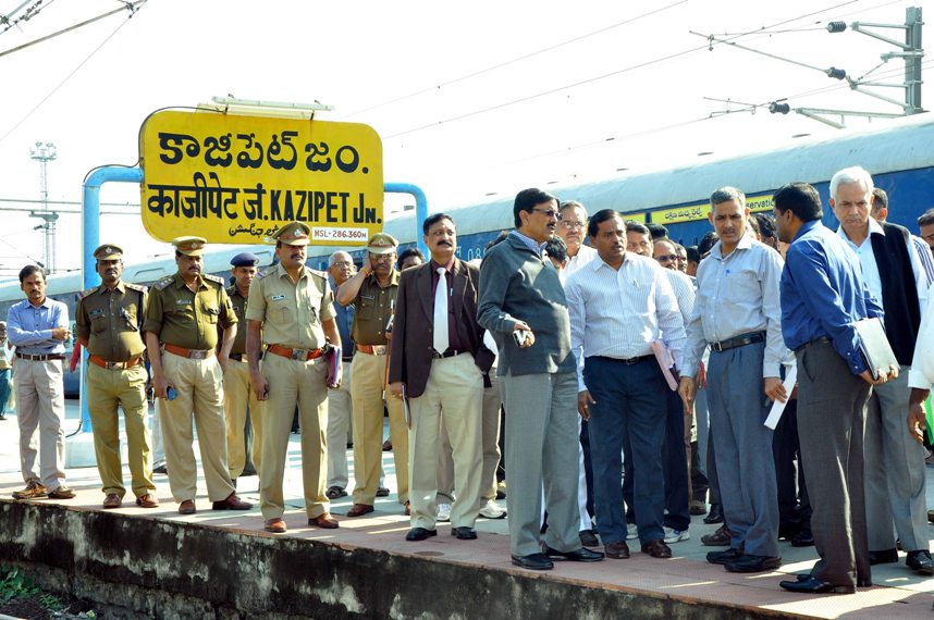 P.K. Srivastava, General Manager, South Central Railway, undertook an inspection of Kazipet Railway Station
