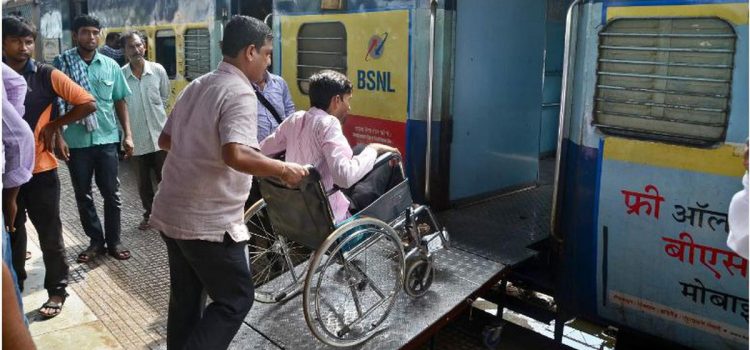 How can I book online railway ticket for handicapped persons?